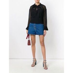 See by Chloe Sheer Tie Neck Peasant Top